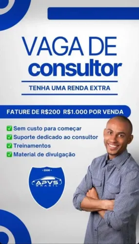 Vaga para Consultor Comercial - Trabalho Autônomo