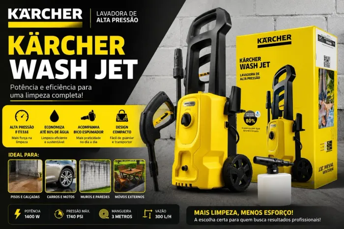 Lavadora de alta pressão Karcher com snow foam