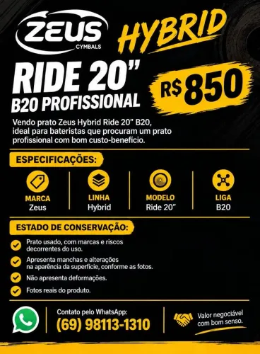 Prato Zeus Hybrid Ride 20? B20 Profissional - Usado