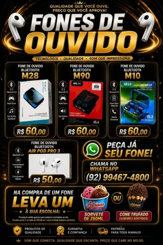 Fones de Ouvido Bluetooth 