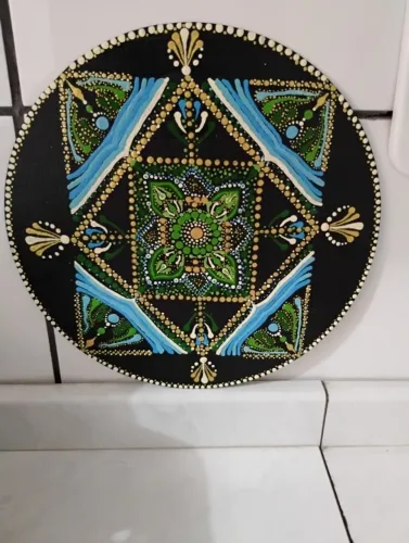 Artesanato pintado a mão enfeite de parede 