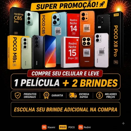 POCO X8, redmi note 14, redmi note 15, realme, poco, vários modelos disponíveis