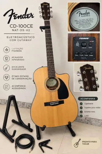 Violão Fender CD-100CE Eletroacústico Fishman + Acessórios