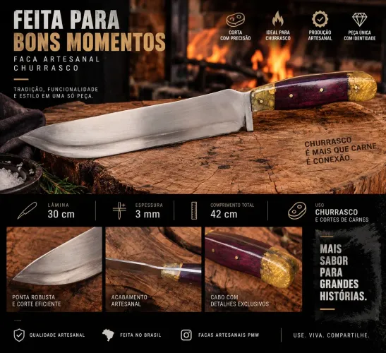 Faca Artesanal para churrasco