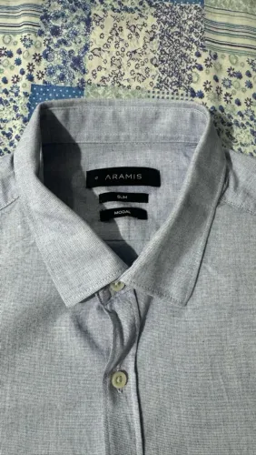 Camisa Aramis Manga Curta Slim Boa Vista Azul Claro - G