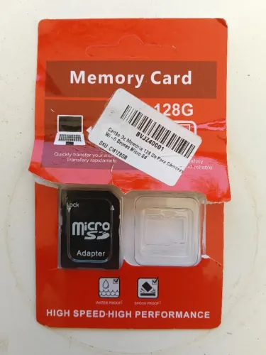 Cartão de Memória Micro SD 128 GB com Adaptador SD