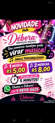 Lan house Criamos musicas para seu negócio Capa personalizada