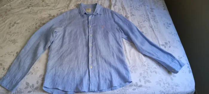 CAMISA DE LINHO PURO AD STYLE, MANGA LONGA