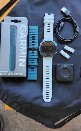 Relogio garmin 7x sapphire solar, caixa titanio e vidro safira