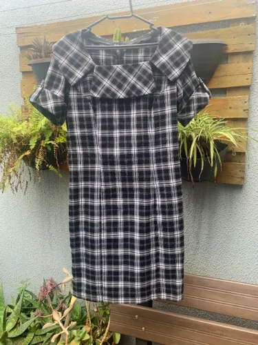 Vestido alfaiataria xadrez