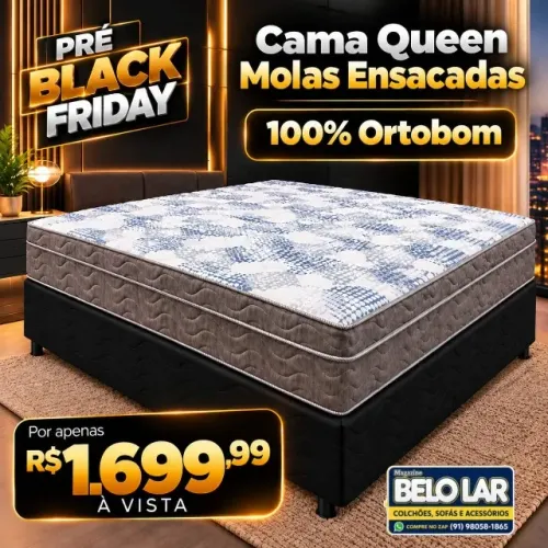 Cama Queen Molas Ensacadas 100% Ortobom tem na Belo Lar
