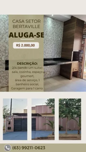 Aluga-se Setor Bertaville Palmas-To
