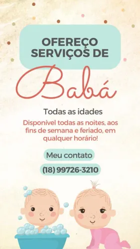 Ofereço serviço de babá