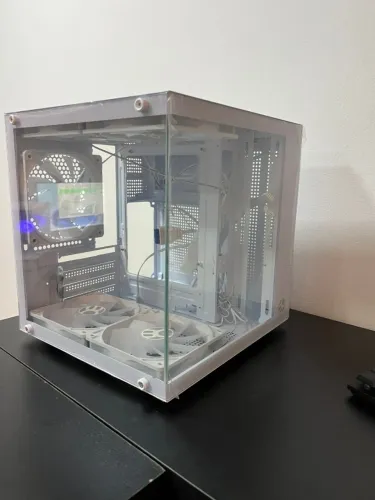 blue case micro atx 3x fans