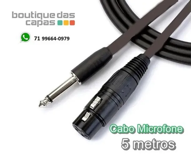 Cabo microfone P10 X Xlr LE-6622 5m 5 metros
