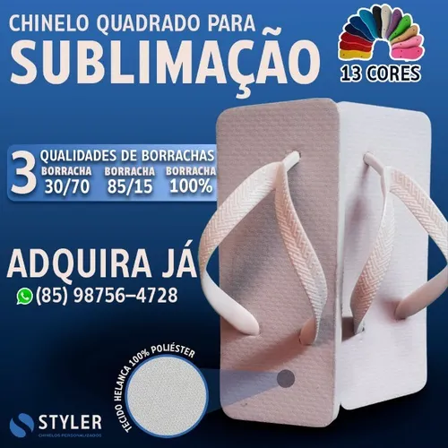 Chinelo Quadrado Para Sublimação