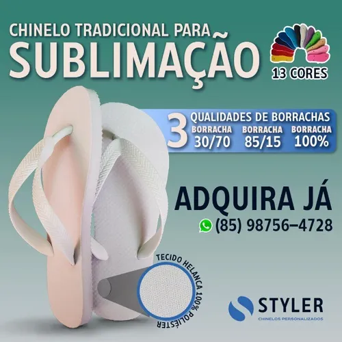 Chinelo Tradicional Para Sublimação