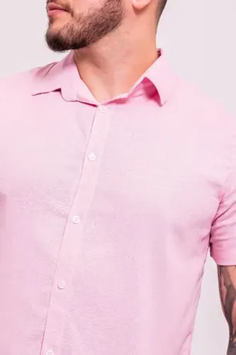 Camisa Linho Manga Curta 
