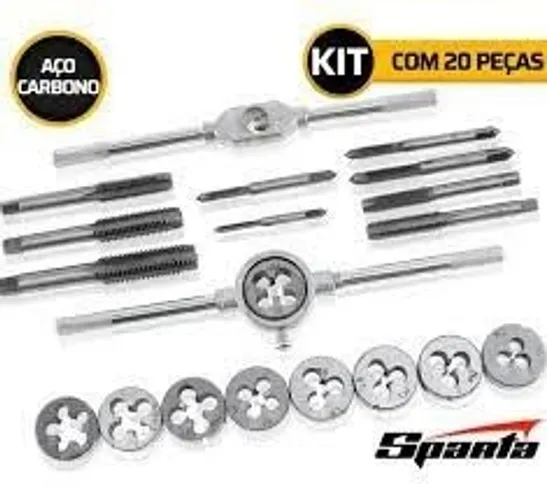 Jogo De Machos E Cossinetes Tarracha Manual M3 A M12 Sparta