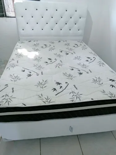 Cama Box Casal com Cabeceira colchão D-65