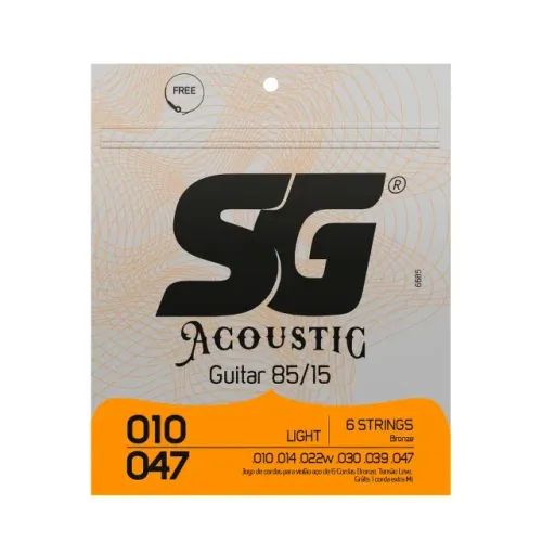 Encordoamento SG P/ Violão Aço Bronze 85/15 Light 10/47 - EC0465