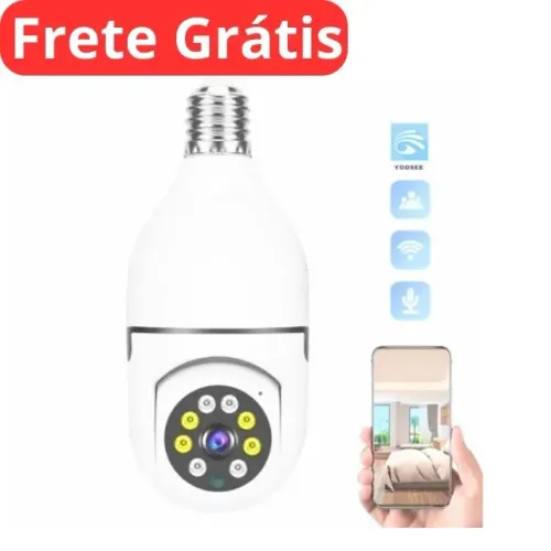 Câmera Wifi sem fio visão noturna microfone auto falante  