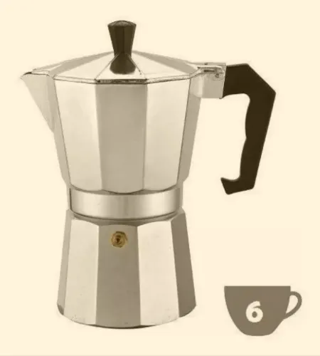 Cafeteira Italiana Alumínio Para 6 Xícaras Cafés