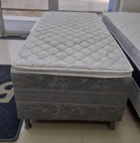 Cama Box de solteiro unibox 10cm de espuma com pilow top