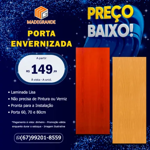 Porta Lisa com Acabamento - Não precisa de Pintura
