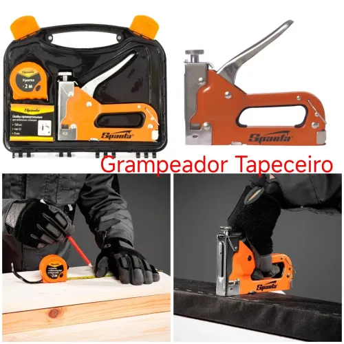 Kit Grampeador Tapeceiro Sparta com Trena