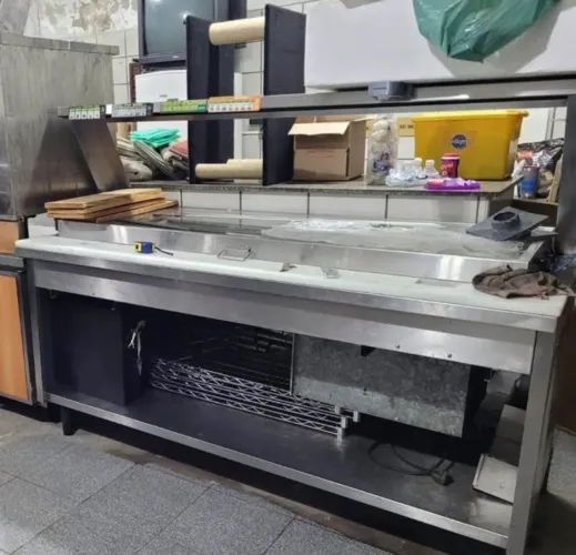 Balcão pista de alimentos refrigerado