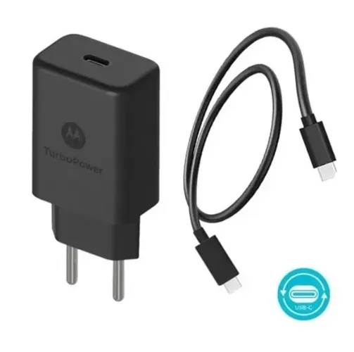 Carregador Turbo Power 30w com Cabo Usb C Motorola Cabo Tipo C