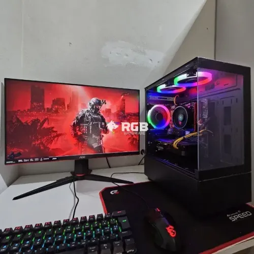 Pc Gamer Novo Completo - Ryzen 5 5500 + RX 6600 8GB + RAM 16GB + SSD M.2 NVMe 512GB