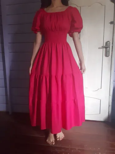 Vestido longo rosa