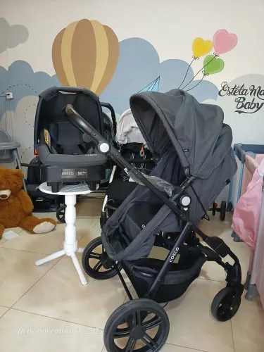 Kit Moisés, carrinho bebê conforto e base veicular 