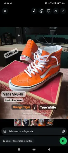 Vans Sk8-Hi - Orange Tiger / True White