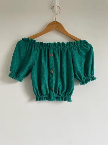 Blusa ciganinha laise verde PP / P