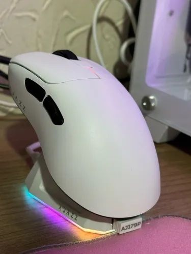 Mouse sem fio AJAZZ AJ179 PRO, Base de Car magnética, PAW3395 Branco
