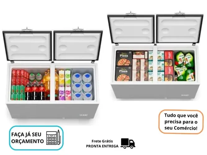 Freezer 2 Tampas Metalfrio Inverter 417L