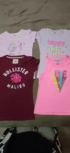 4 csmisetas tam 12 fem- Hollister Hering