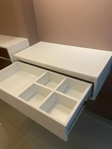 Promoção!Penteadeira suspensa de mdf branco tx com uma gaveta incluso montagem grátis