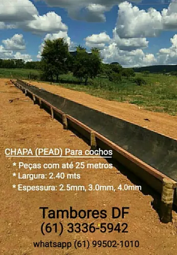 Chapa de (5.0 mts x 2.40 de largura x 2.5 mm) Polietileno alta densidade
