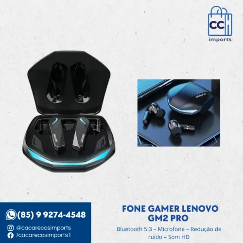Fone Gamer Lenovo GM2 Pro Bluetooth 5.3 com Mic HD - Preto