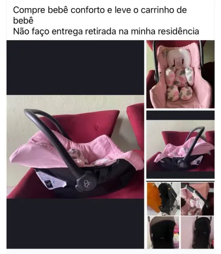 Vendo bebê conforto e leve carrinho de bebê grátis