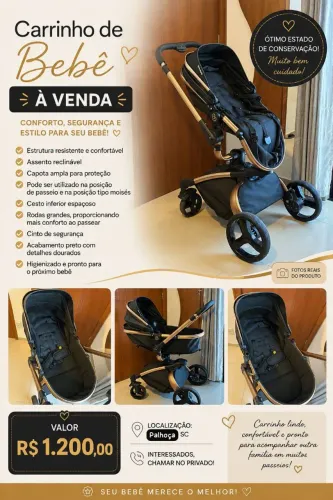 Carrinho de bebê como novo
