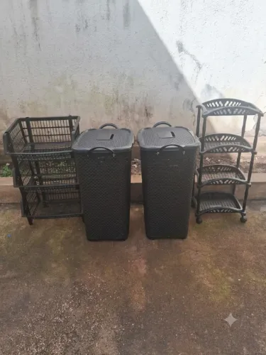 2 Cestos de Roupas + 2 Organizadores