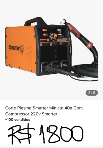 Corte Plasma Smarter Minicut 40a Com Compressor 220v Smarter