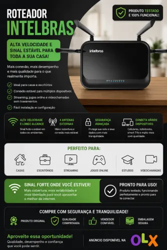 Modem Roteador - Intelbras WiFiber 