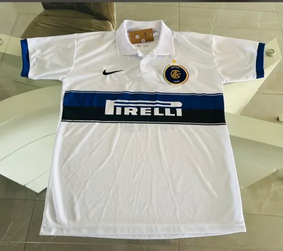 CAMISA INTER DE MILÃO - 2009/2010 - BRANCA RETRO - ADRIANO 10 - NACIONAL - NOVAS!