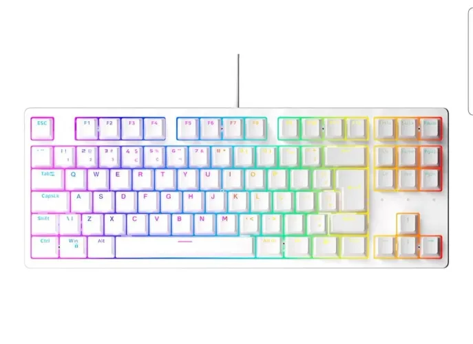 Teclado mecânico gamer Husky Sled, TKL, Branco, ABNT2, RGB, Switch Gateron G pro Red